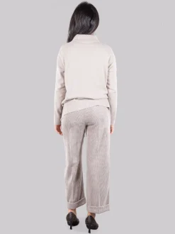 Pantaloni cropped in velluto