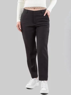 PANTALONI CROPPED NERI IN CADY TECNICO ELASTICIZZATO