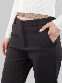 PANTALONI CROPPED NERI IN CADY TECNICO ELASTICIZZATO