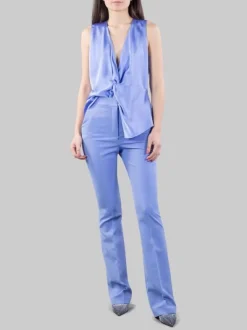 PANTALONI FLARE BLU PERVINCA