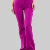 PANTALONI FLARE HULKA IN TESSUTO ELASTICIZZATO VIOLA