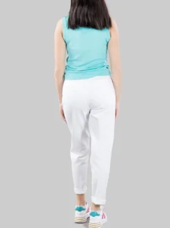 PANTALONI IN DENIM BIANCO MODELLO CHINO RELAXED