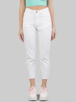PANTALONI JEANS MODELLO 5 TASCHE IN DENIM BIANCO