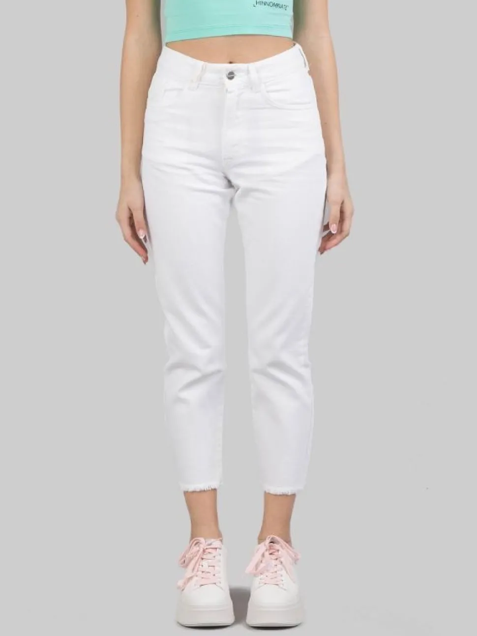 PANTALONI JEANS MODELLO 5 TASCHE IN DENIM BIANCO
