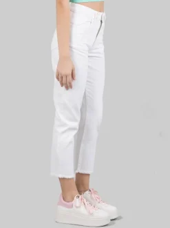 PANTALONI JEANS MODELLO 5 TASCHE IN DENIM BIANCO