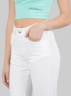 PANTALONI JEANS MODELLO 5 TASCHE IN DENIM BIANCO