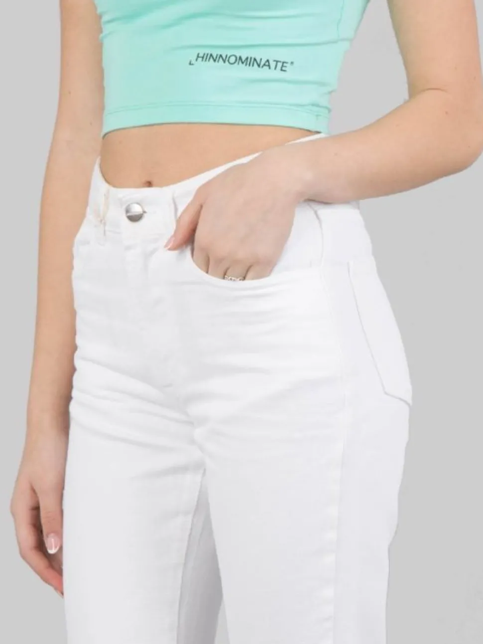PANTALONI JEANS MODELLO 5 TASCHE IN DENIM BIANCO