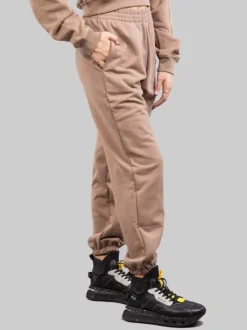 PANTALONI JOGGINGS IN FELPA TORTORA