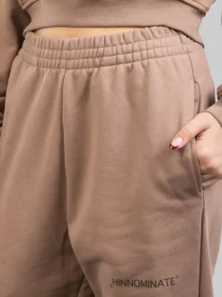 PANTALONI JOGGINGS IN FELPA TORTORA