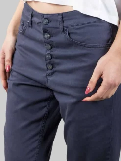 PANTALONI KOONS BLU LOOSE FIT CON BOTTONI GIOIELLO