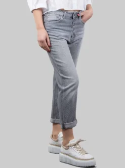 PANTALONI KOONS GRIGI LOOSE FIT CON STRASS ALL OVER
