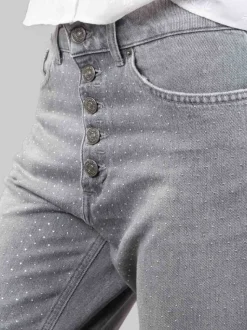 PANTALONI KOONS GRIGI LOOSE FIT CON STRASS ALL OVER