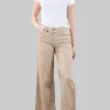 PANTALONI PALAZZO CROPPED MODELLO 5 TASCHE IN MISTO LINO E COTONE