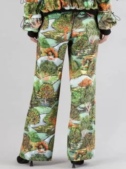 PANTALONI PALAZZO IN VELLUTO A FANTASIA