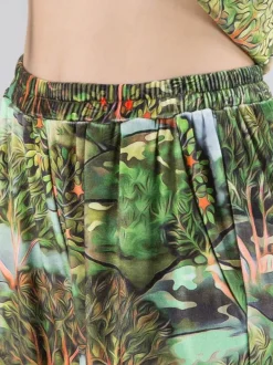PANTALONI PALAZZO IN VELLUTO A FANTASIA