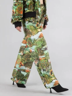 PANTALONI PALAZZO IN VELLUTO A FANTASIA