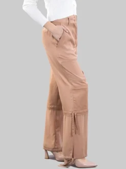 PANTALONI PRIAPO IN TESSUTO SATIN OPACO MARRONE