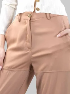 PANTALONI PRIAPO IN TESSUTO SATIN OPACO MARRONE