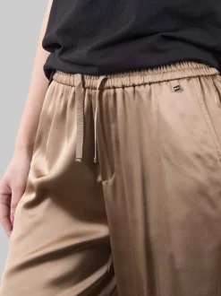 PANTALONI SPORTIVI IN SATIN CON ELASTICO IN VITA