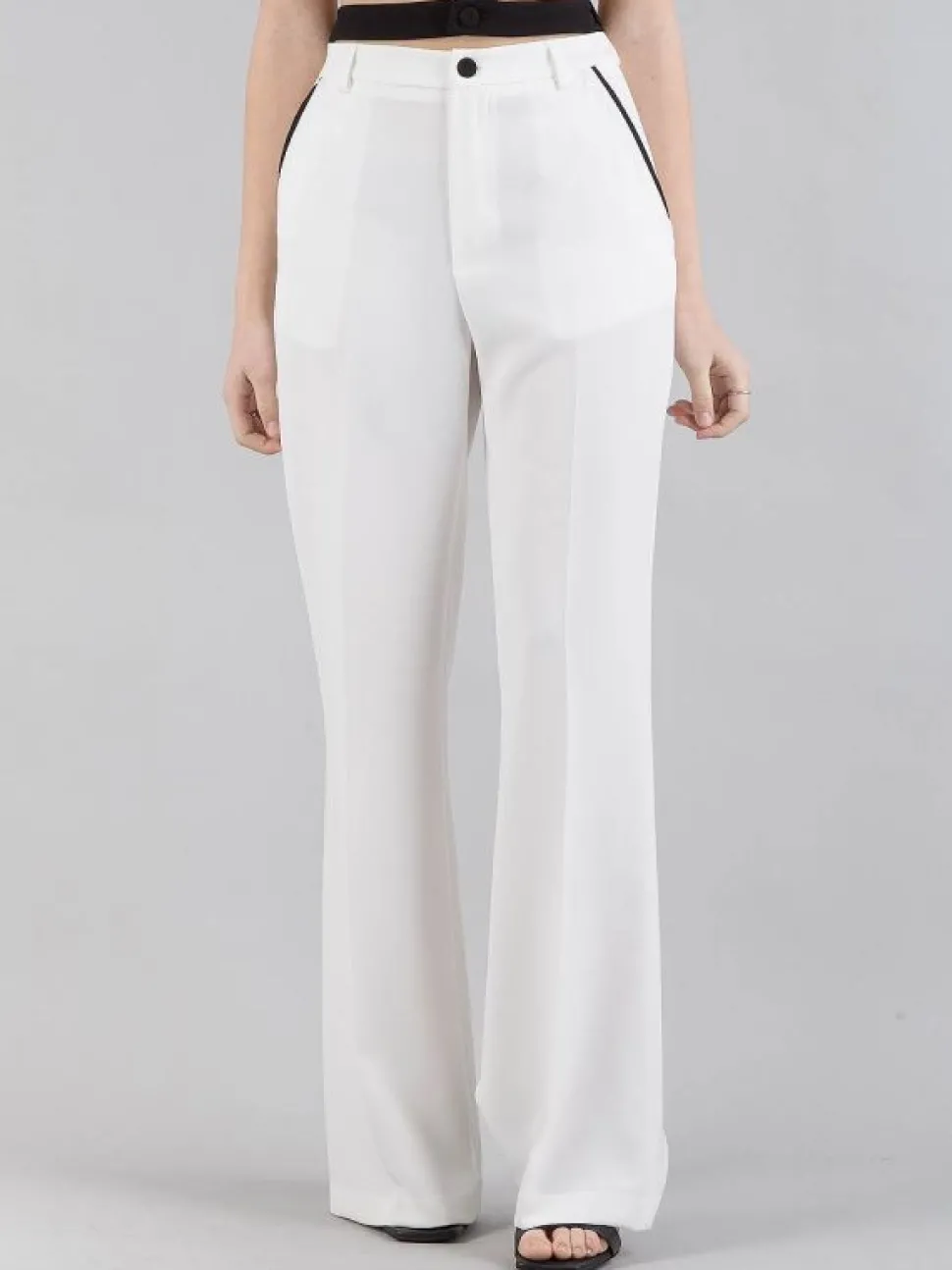 PANTALONI VITA ALTA IN TESSUTO ELASTICIZZATO