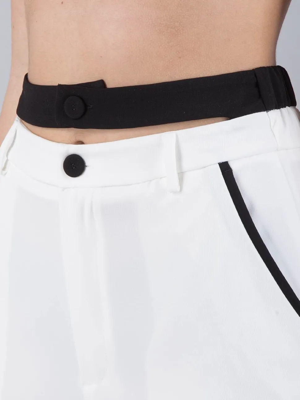 PANTALONI VITA ALTA IN TESSUTO ELASTICIZZATO