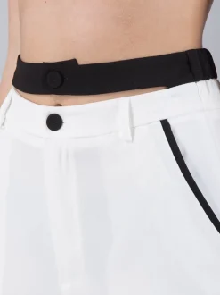 PANTALONI VITA ALTA PALAZZO IN GABARDINA DI LANA E VISCOSA GRIGIO SMOKE