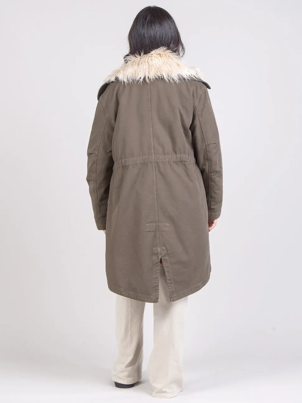 Parka lungo con ecopelliccia