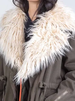 Parka lungo con ecopelliccia