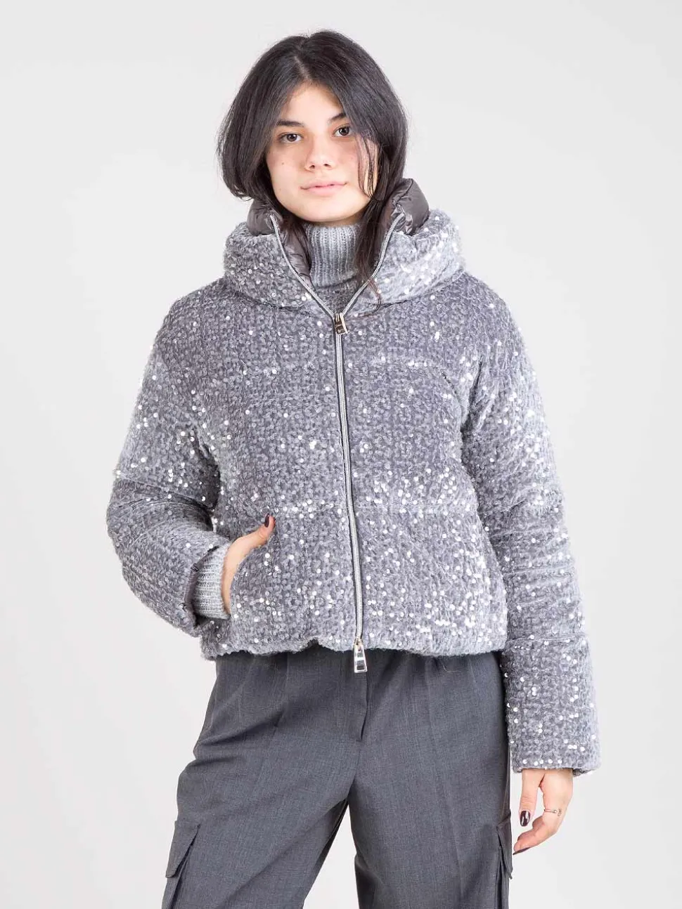 Piumino velvet paillettes