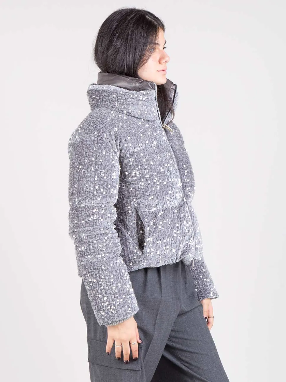 Piumino velvet paillettes