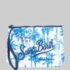 POCHETTE ALINE IN SCUBA A FANTASIA PALME BIANCA E BLU