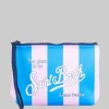 POCHETTE ALINE IN SCUBA A RIGHE AZZURRO E ROSA