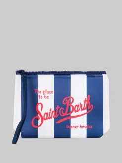 POCHETTE ALINE IN SCUBA A RIGHE BIANCA E BLU