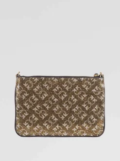 Pochette monogram strass