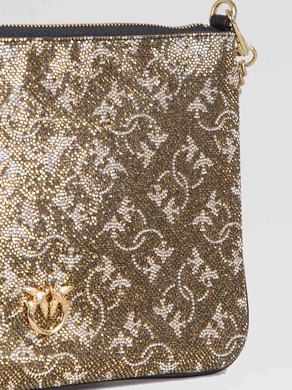 Pochette monogram strass