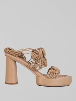 SANDALI ALTI IN PELLE INTRECCIATA