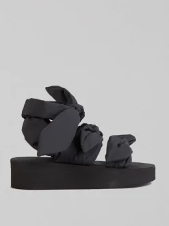SANDALI IN TAFFETAS CON FIOCCHI