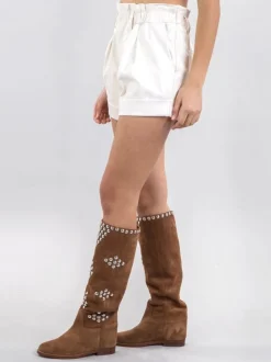SHORTS BIANCHI VALENTINA IN ECOPELLE A VITA ALTA