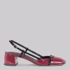 Sling back in vernice