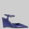 Slingback affusolata con zeppa