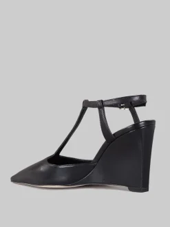 Slingback affusolata con zeppa
