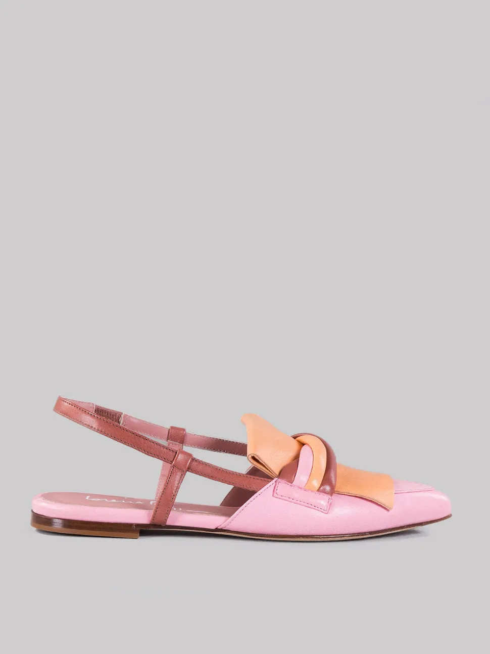 Slingback in pelle multicolore