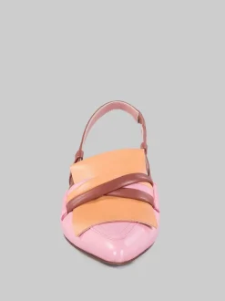 Slingback in pelle multicolore