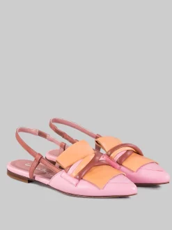 Slingback in pelle multicolore