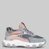 SNEAKER HYPERACTIVE IN PELLE LAMINATA, SUEDE E RETE TECNICA CON GLITTER