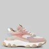 SNEAKER HYPERACTIVE ROSA, BEIGE E AZZURRO IN PELLE SCAMOSCIATA E TELA TECNICA