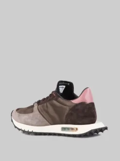 SNEAKER IN PELLE E TESSUTO REALIZZATA A MANO