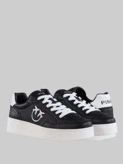 SNEAKERS BONDY IN PELLE NERE CON LOGO "LOVE BIRDS"