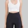 TOP CORTO BIANCO SENZA MANICHE CON SCOLLATURA A V