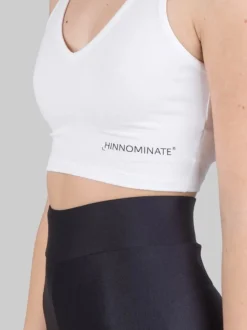 TOP CORTO BIANCO SENZA MANICHE CON SCOLLATURA A V